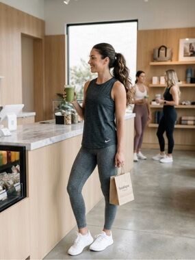 Nike Dri-Fit heathered gray tank top Women’s Small
